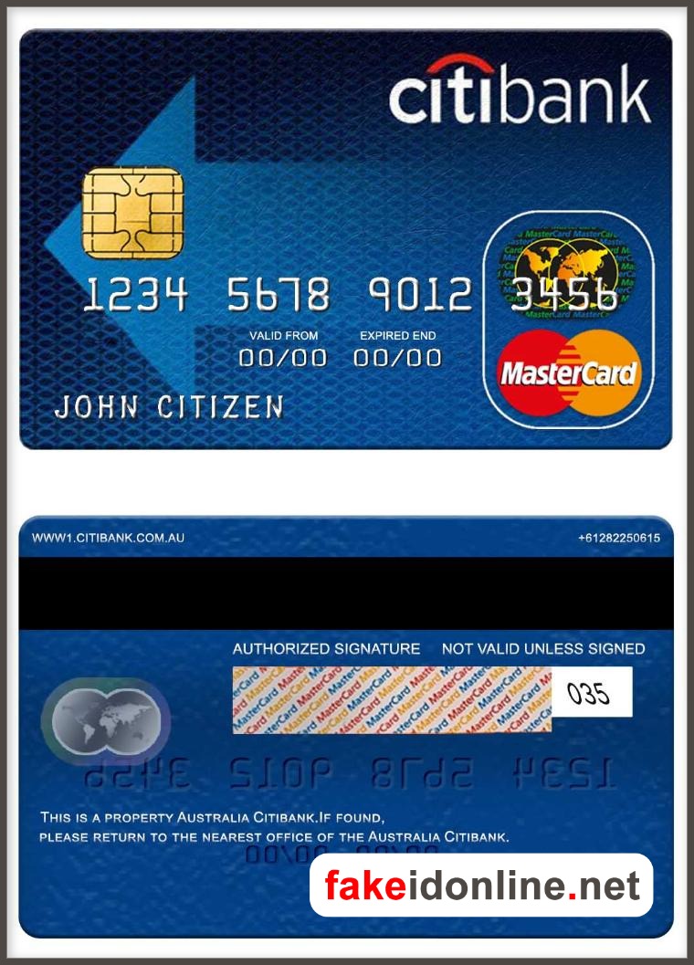 Australia Citibank Mastercard